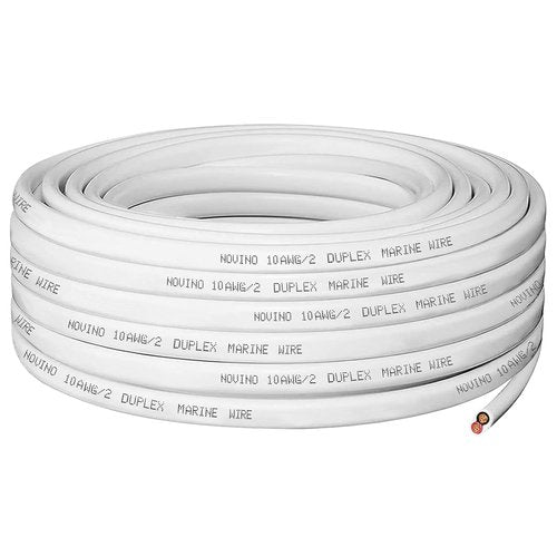10 Gauge Marine Wire - Heavy-Duty 15ft Tinned Copper Duplex Cable for Boats, RVs & Trailers