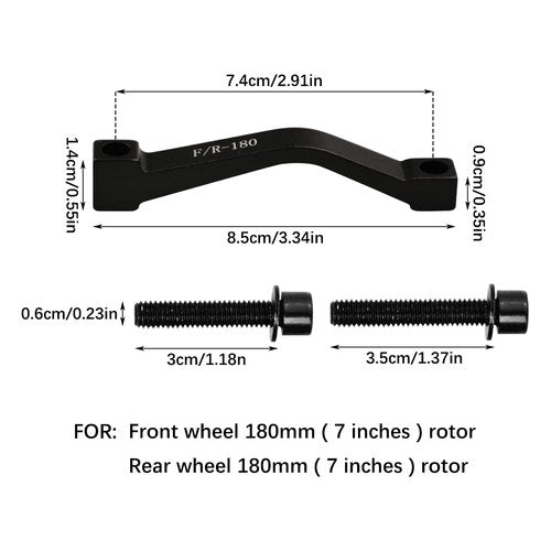 Flylin 2Pcs Bike Disc Brake Mount Adapter, Post Mount Disc Brake Adapter with Screw, F/R180 Mountain Post Mount Brake Rotor Adapter Converter for 180mm Rotor