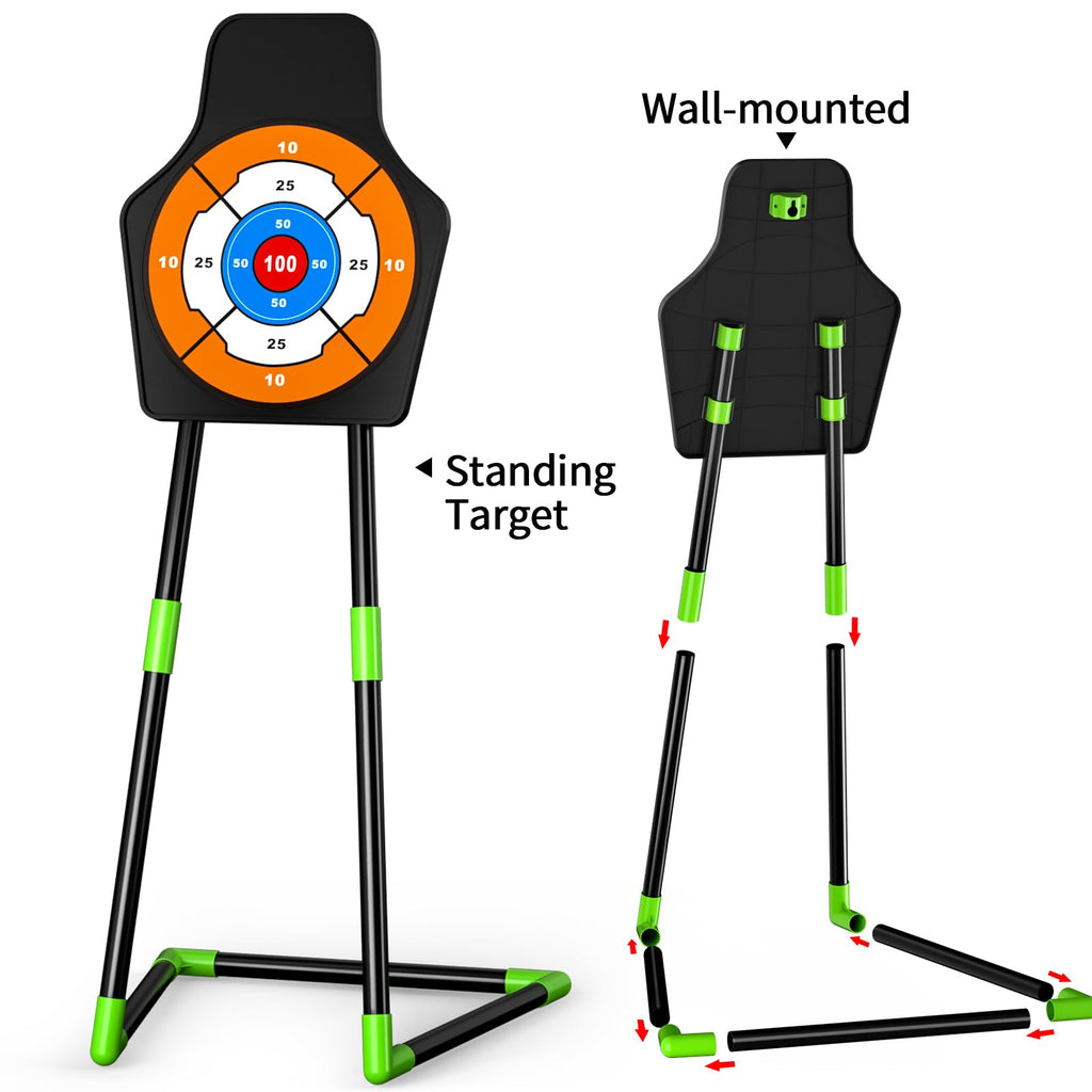 TEMI Bow and Arrow Set for Kids 4-8,Kids Archery Set with LED Lights Includes 10 Suction Cup Arrows, Quivers & Standing Target, Outdoor Toys for Boys & Girls Ages 3-12 Years Old