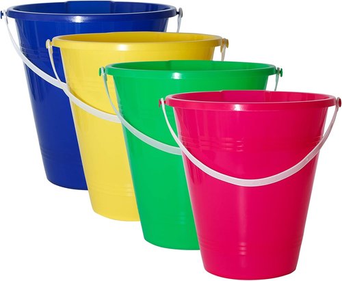Holady Large Sand Beach Buckets - Fun Water Pails for Summer Parties | 4 Pack