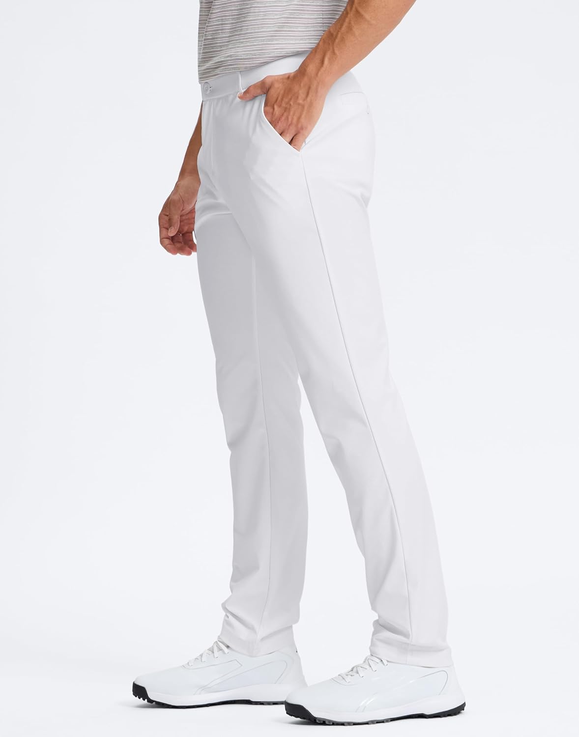 Pudolla Men's Golf Pants - Comfy Stretch Quick-Dry Casual Slacks | Lightweight Dress Trousers with Pockets