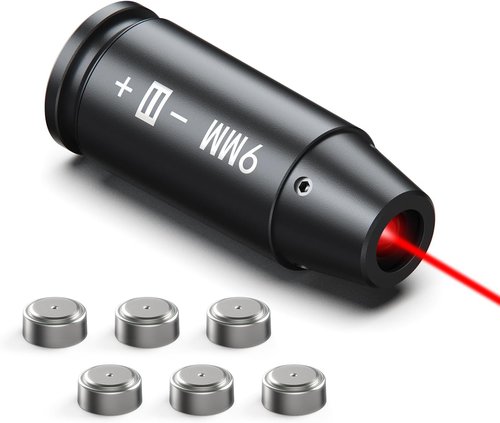 Feyachi Bore Sight Red Laser 9mm/223 5.56mm - Accurate Zeroing Tool with 3 Battery Sets