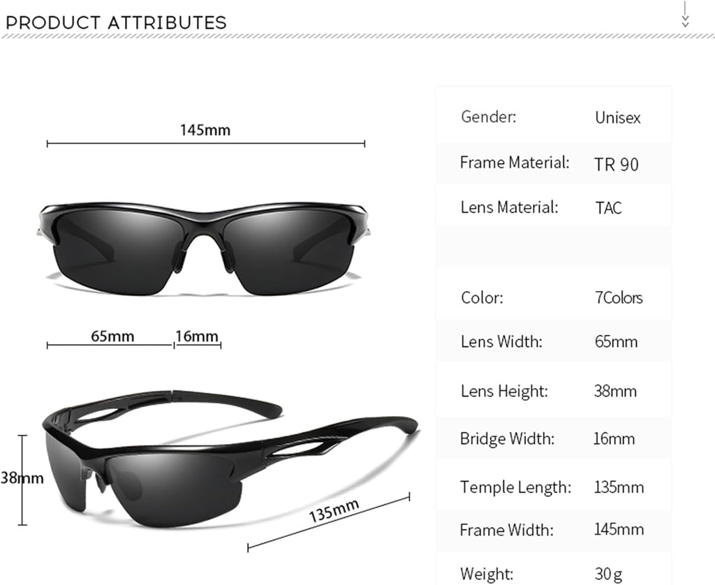 Skiennix Polarized Cycling Sunglasses - UV400 Wrap-Around Protection for Men | Ideal for Fishing & Driving