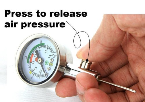 Firelong Accurate Ball Pressure Gauge - Heavy Duty Metal Made, Test and Adjust Analog Gauge for Football, Soccer, Rugby, Basketball, Volleyball and Other Sports Balls