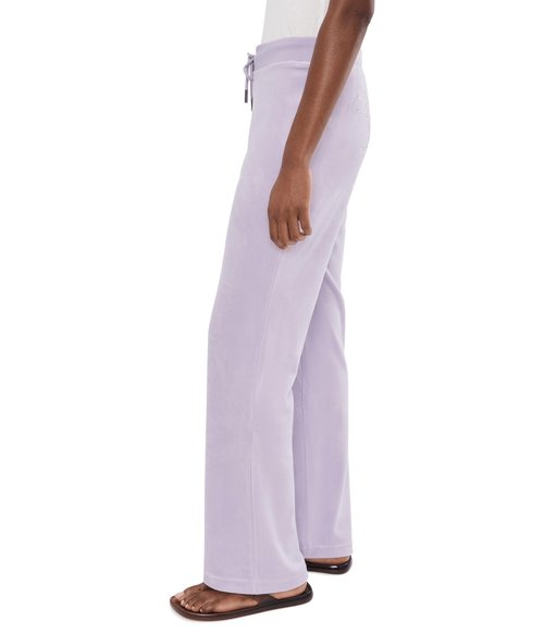Juicy Couture Womens, Rib Waist Velour Pants with Drawcord, Orchid Petal, X-Large