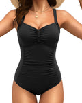 Tempt Me One-Piece Swimsuit - Ruched Slimming Design with Tummy Control | Vintage Style