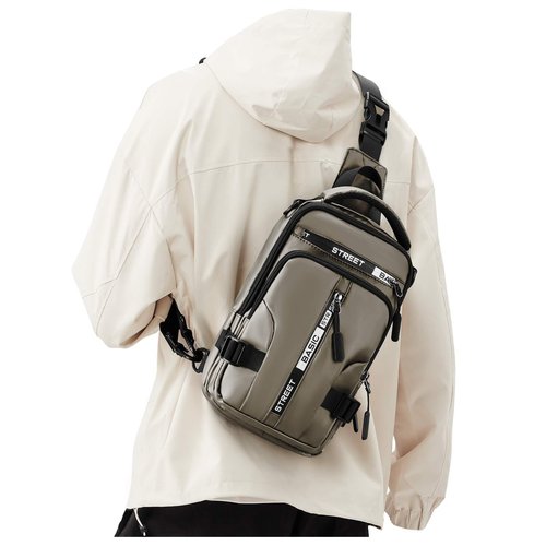 SEAFEW Mini Sling Bag for Men Women - Lightweight Crossbody Backpack, Multipurpose Shoulder Bag, Small Compact Chest Daypack for Travel Hiking Gym Sport Khaki