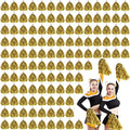 150 Pcs Gold Metallic Cheerleading Pom Poms with Handles for Sports & Events