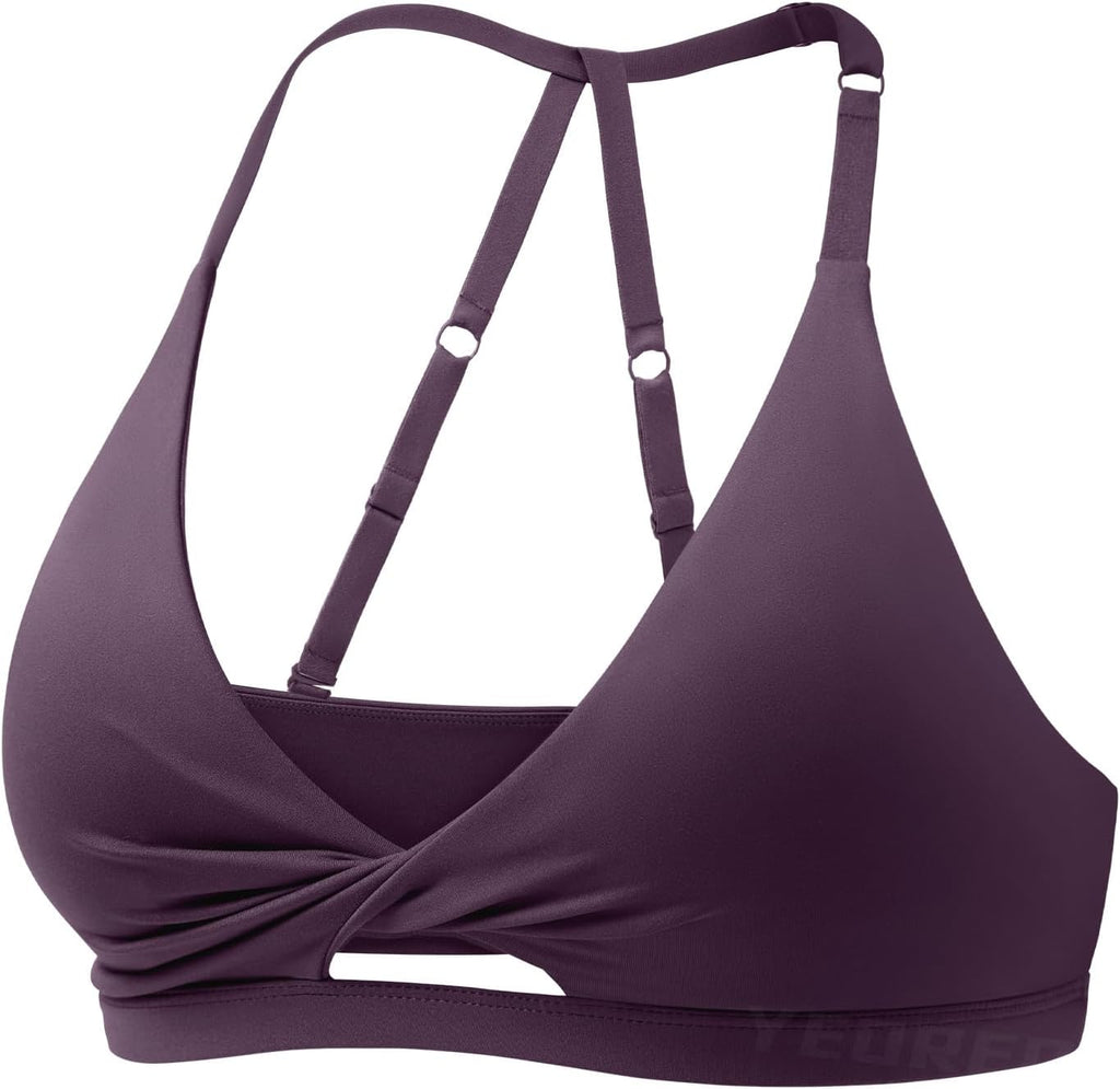 YEOREO Sports Bra for Women - Open Back Design & Adjustable Straps | Padded Medium Impact Yoga Top