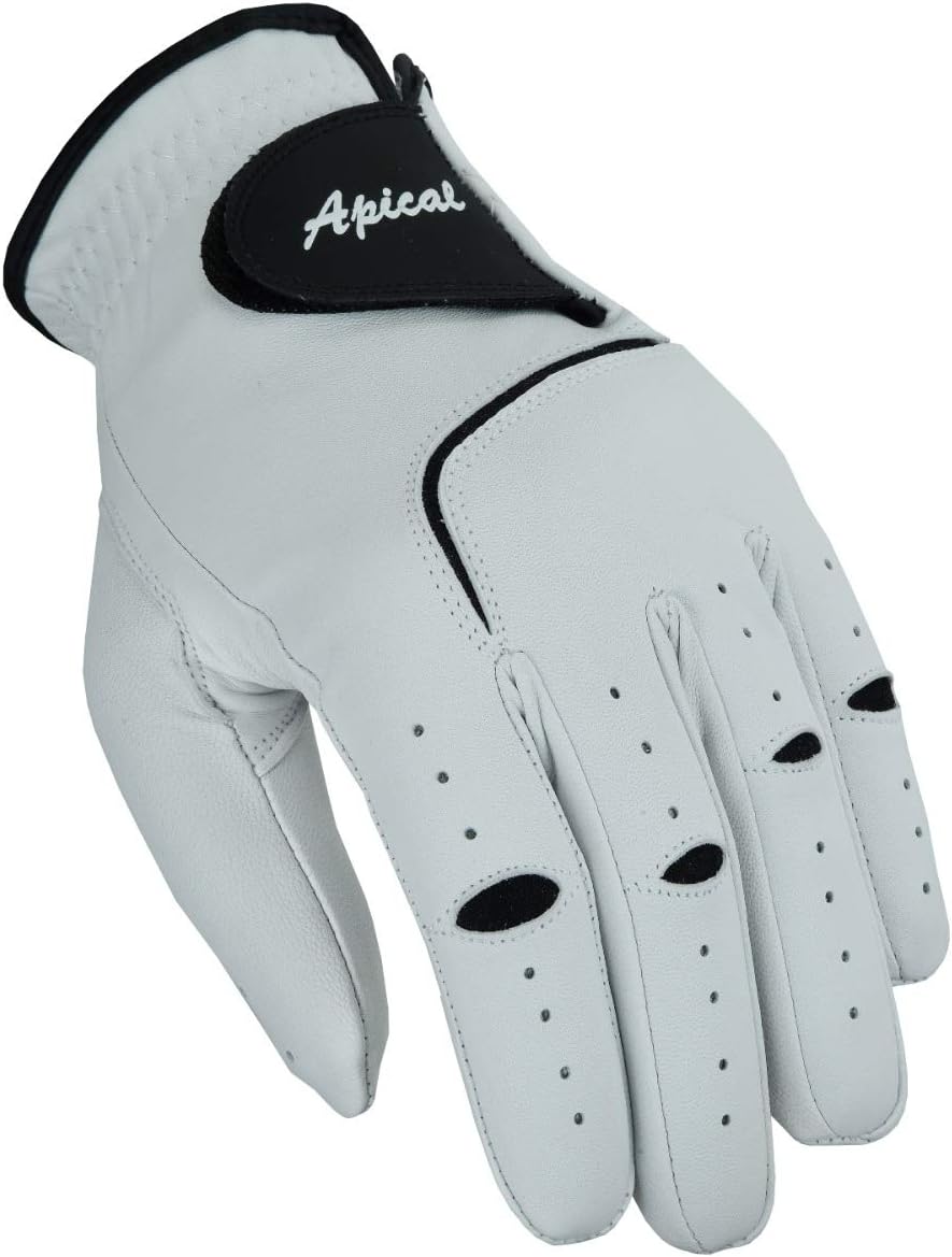 Apical Premium 100% Cabretta Leather Golf Gloves for Men - Stable Grip & Soft Feel | 3-Pack Value Set (Left Hand for Right-Handed Golfers)