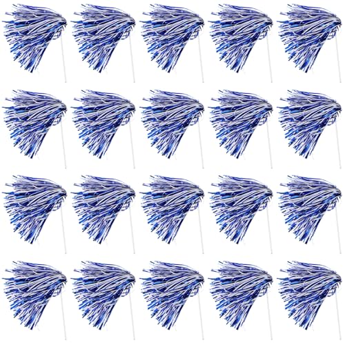 120 Pcs School Spirit Shakers Bulk White and Blue for Cheer Events