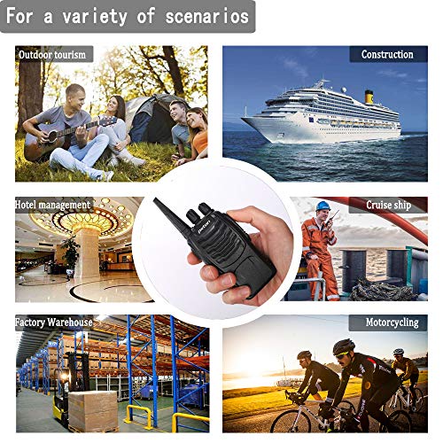 Pxton 6-Pack Long Range Walkie Talkies for Adults with Headphones, 16 Channels, Rechargeable, Flashlight, Li-ion Battery