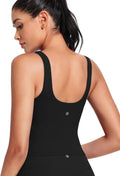 HeyNuts Zeal Bra - Women's Longline Scoop Neck Sports Bra | U-Back Yoga Crop Top, Padded A-D Cups