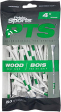 PTS Wooden Golf Tees - Durable 4-Inch Tees for Enhanced Performance | Pack of 50