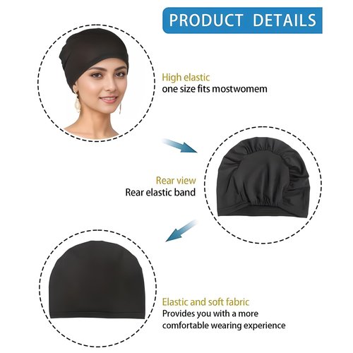 12 Pieces Solid Women Chemo Hat Stretchy Turban Beanie,Pre Tied Chemo Head Scarf Beanie Skull Cover Cap for Women Hair Loss (US, Alpha, One Size, Large, Multi-12Pcs-Modal-A)
