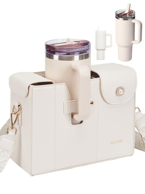 Stnaley Cup Purse Set, Stanley Purse Cup Holder Bag, Water Bottle Holder, Tumbler Carrying Case, Crossbody Cup Holder with Strap 40oz, Stanley Cup Gift Set (with Cup)