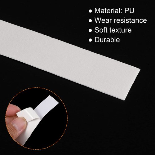 PATIKIL 9.8"x0.7" Badminton Racket Head Protector Sticker, 4 Pack PU Tennis Racquet Guard Tape Racket Frame Stickers Thickened Wear-Resistant, White
