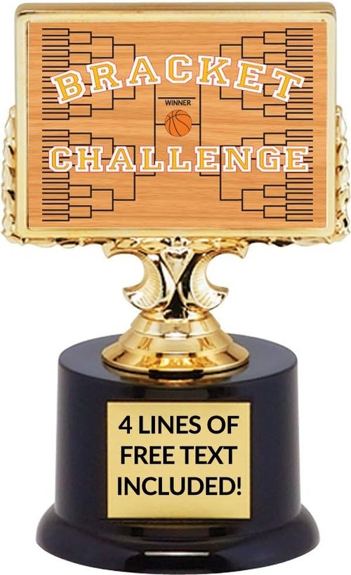 Custom Basketball Bracket Trophy - March Madness Challenge Winner Award | Personalized Engraving, 6.75” Tall