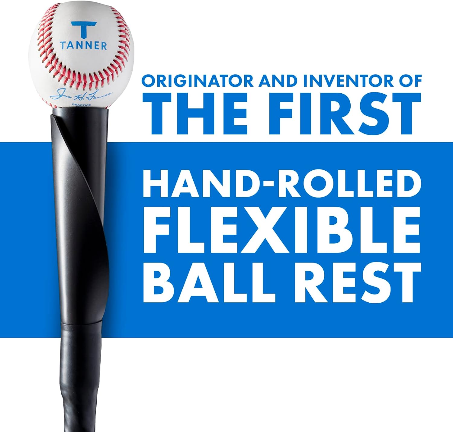 Tanner Tee - Adjustable Pro Batting Tee for Baseball & Softball | Steel Shaft, Rubber Top, 26"-43" Height