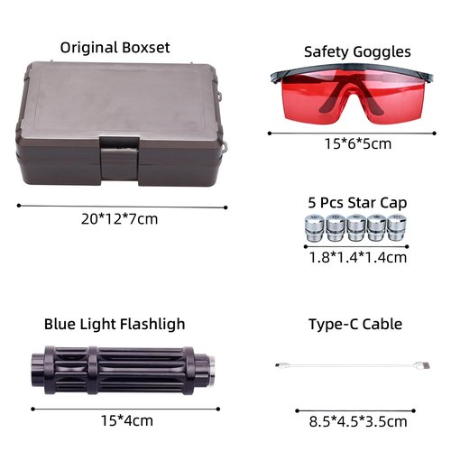 Blue Rechargeable LED Outdoor Flashlight, 6 Light Modes, Zoomable and Waterproof, Perfect for Camping, Hiking, and Fishing (USB)