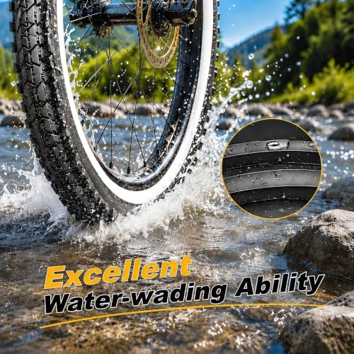 26 Inch Bike Tires Set 2 Pack with Inner Tubes & Repair Kit - All-Terrain Puncture-Resistant for Cruiser & Beach Bikes