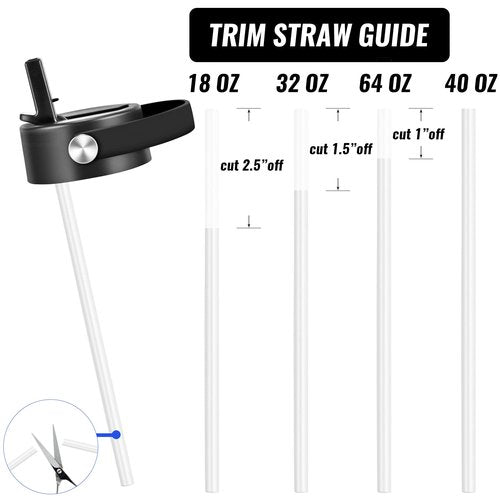 HYDROWION Straw Lid for Hydro Flask Wide Mouth, Flex Straw Lid Compatibility Most Sports Water Bottle 12 16 18 20 32 40 64 oz, Straw Lids for Water Bottle(Black+Mint, 2 Pack)
