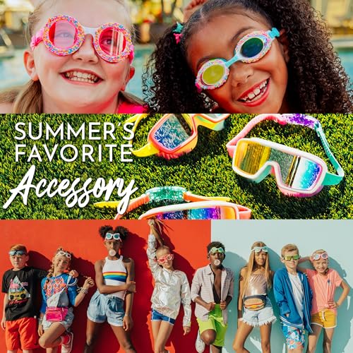 Kids Swim Goggles with Anti-Fog UV Protection Adjustable Strap - Leakproof for Pool Beach & Swim Lessons