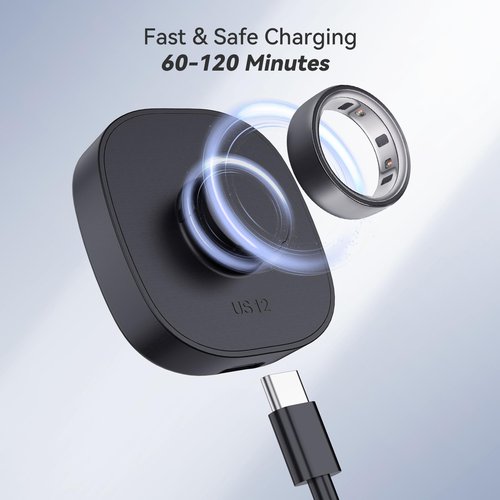 Compatible with Ou-ra Ring Gen4 - Smart Ring Charger Size 12, Portable Charging Dock with USB-C Cable