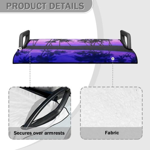 ZIATUBLES Beach Palm Tree Purple Print Golf Cart Accessories, Golf Cart Seat Covers for 2-Person Seats for EZGO Yamaha Club Car Seat Protector, Easy to Install, Machine Washable