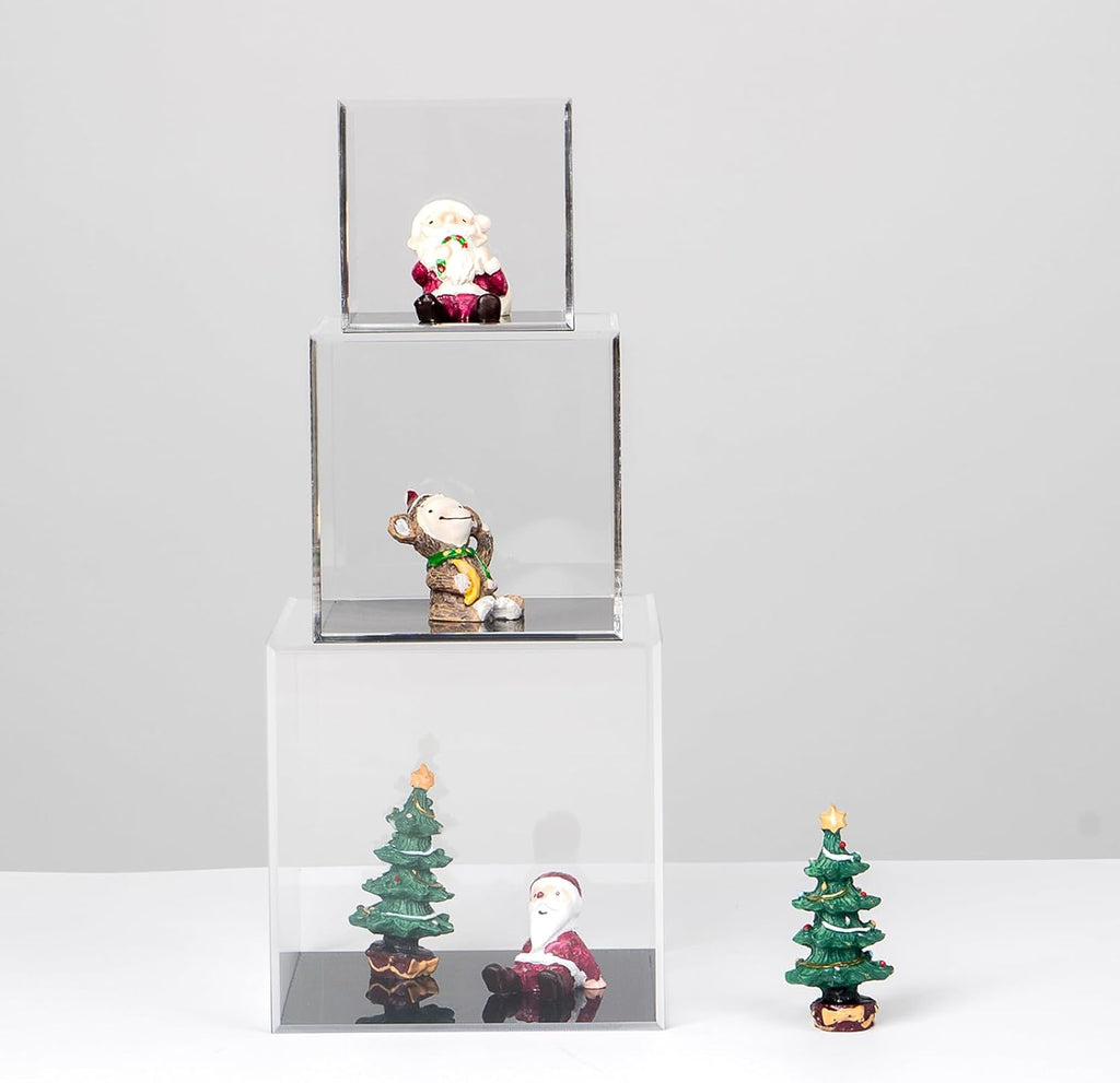 Skiennix Clear Acrylic Display Box - Dustproof Organizer for Collectibles | 3x3 Inch Cube