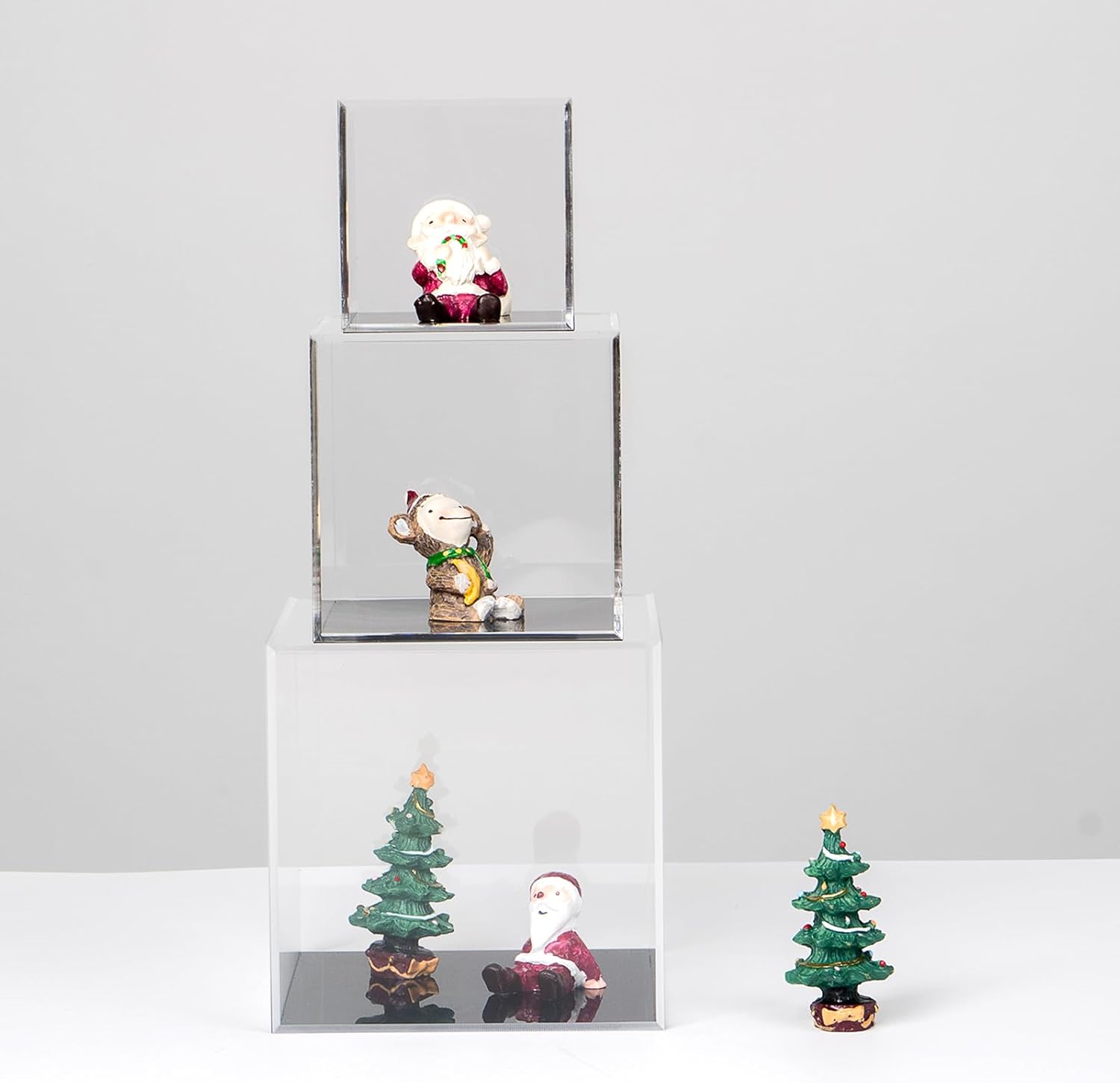 Skiennix Clear Acrylic Display Box - Dustproof Organizer for Collectibles | 3x3 Inch Cube