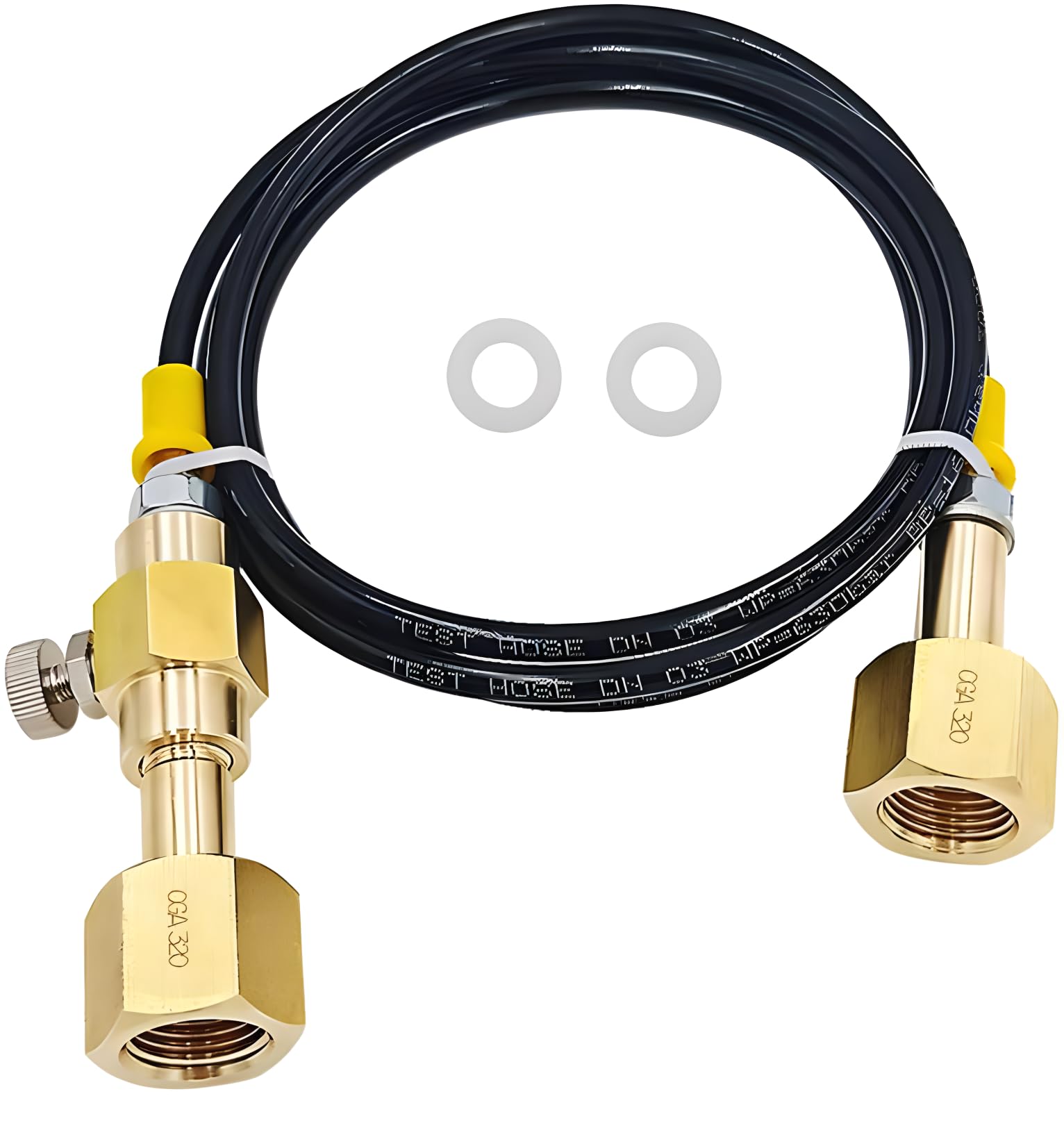 New CO2 Tank Refill Adapter Hose, Easily Fill Small Tanks from Larger Co2 Tanks,60inch Hose with CGA320 Thread