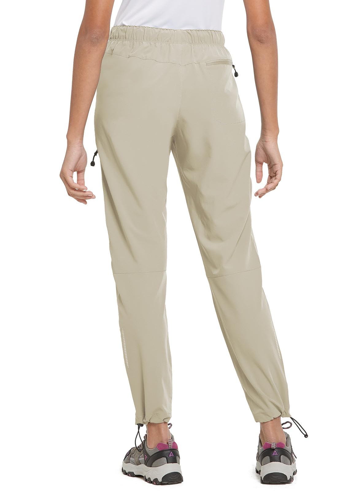 baleaf Cargo Pants for Women Petite Joggers Lightweight Quick Dry Pant Water Resistant 27'' Travel Workout Athletic Trip 27''-Suntan 3XL