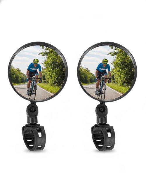 2 Pcs Bike Mirrors HD Glass Adjustable Rotatable Handlebars Bicycle Mirrors Scratch Resistant Convex Mirror for Mountain Road Bikes Easy to Install