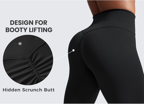 CRZ YOGA Workout Leggings - Secretsculpt Butterlift Design | No Front Seam, High Waisted, 25" Length