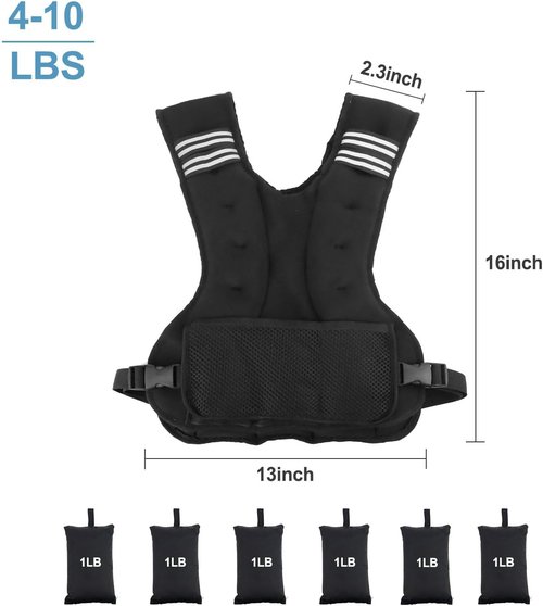 Henkelion Adjustable Weighted Vest - Enhance Your Workout with 4-20lbs Weights | Ideal for Running & Training