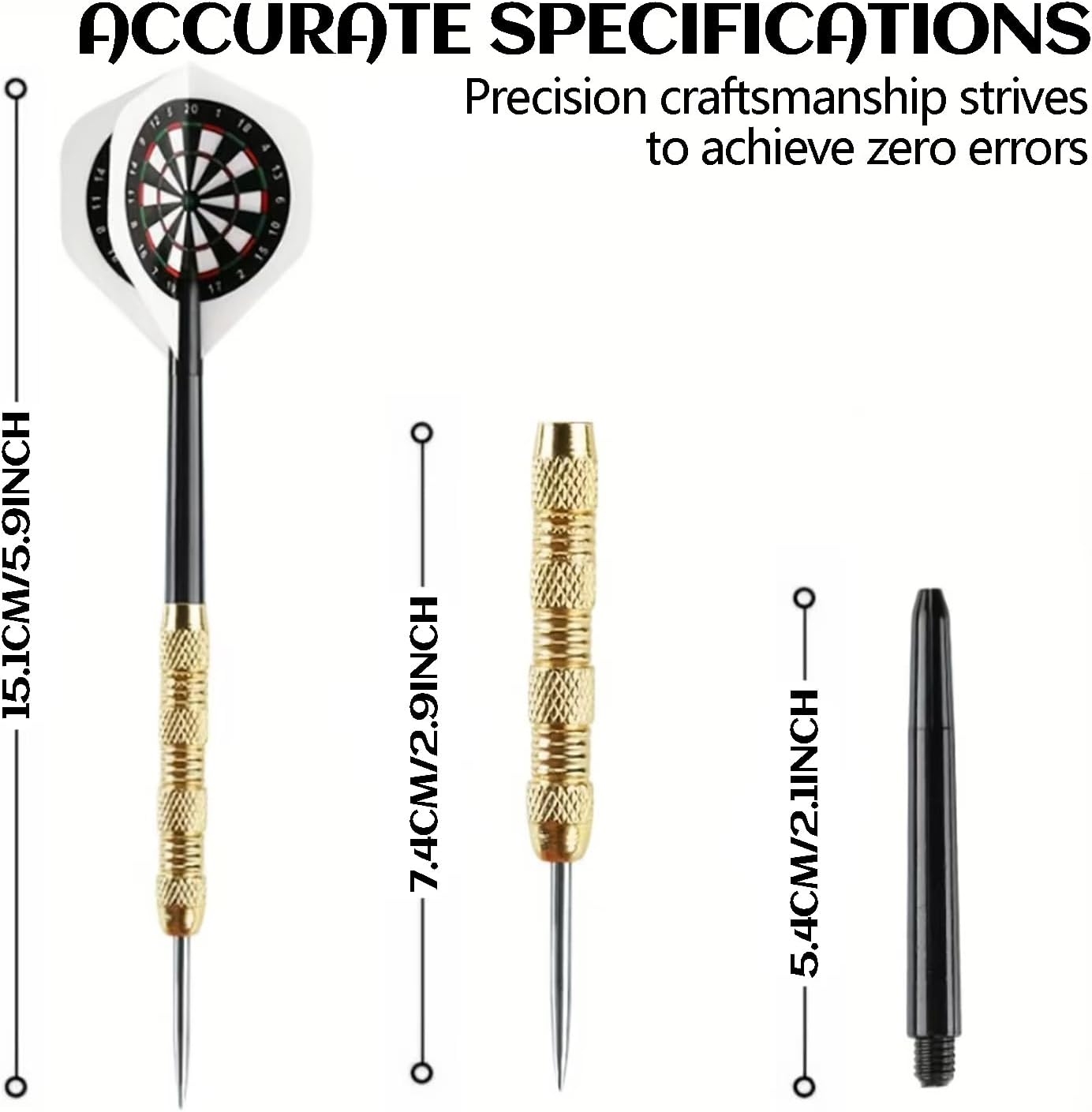 Steel Tip Darts - 18 Pack Professional Metal Dart Set with 24 Unique Flights for Dart Boards