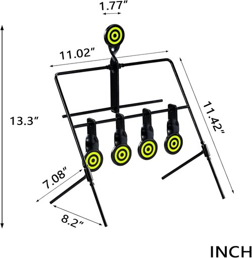 KNINE OUTDOORS Shooting Target - Resetting Airsoft & Rimfire Target for .22/.177 Caliber Guns