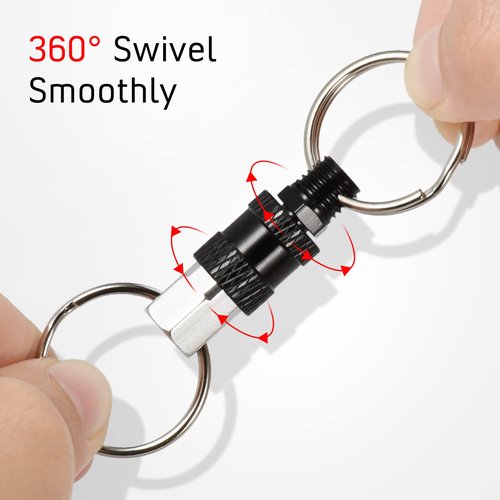 SEADESKY 6Pcs Quick Release Keychain Detachable Key Ring Pull Apart Keychain with 2 Split Rings Detachable Key Chain Secure Key Attachment (Multicolor)