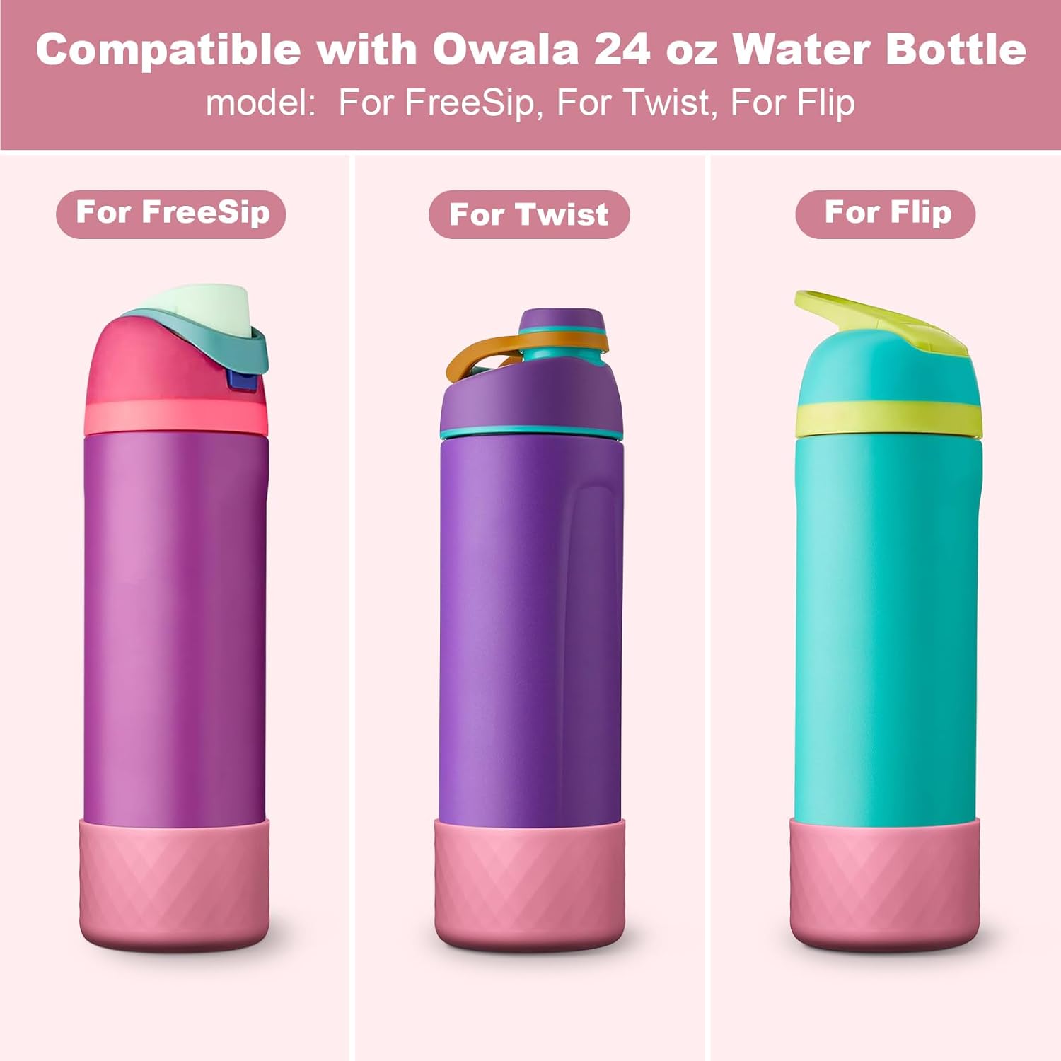 Owala Silicone Boot - Anti-Slip Protective Sleeve for 24 oz, 32 oz, 40 oz Water Bottles