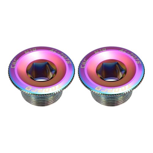 HARFINGTON 2pcs Bike Crank Cover Screw M18 Aluminum Alloy Bicycle Crank Fixing Bolt Crankset Arm Chainwheel Screws for Mountain Bike, Colorful