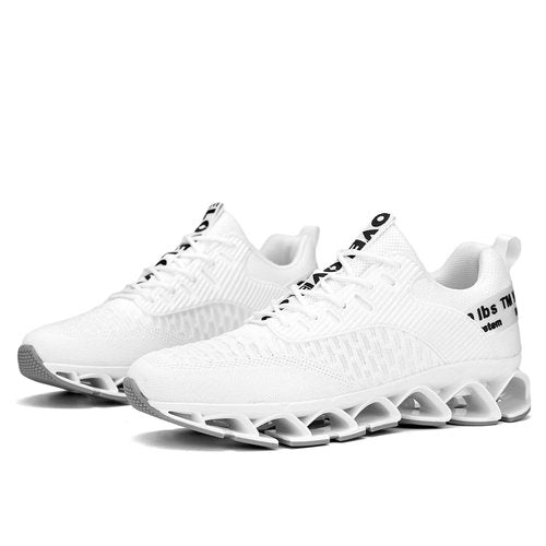 Mens Running Shoes Lace up Blade Non Slip Fashion Sneakers Breathable Mesh Casual Sport Athletic Walking Shoes