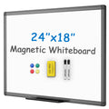 VIZ-PRO Magnetic Whiteboard/Dry Erase Board with Black Aluminium Frame, 24 X 18 Inches, Includes 1 Eraser & 2 Markers & 4 Magnets