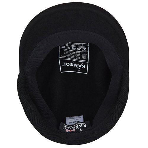 Kangol Wool 504 Earflap Hat for Men and Women, Medium, Black