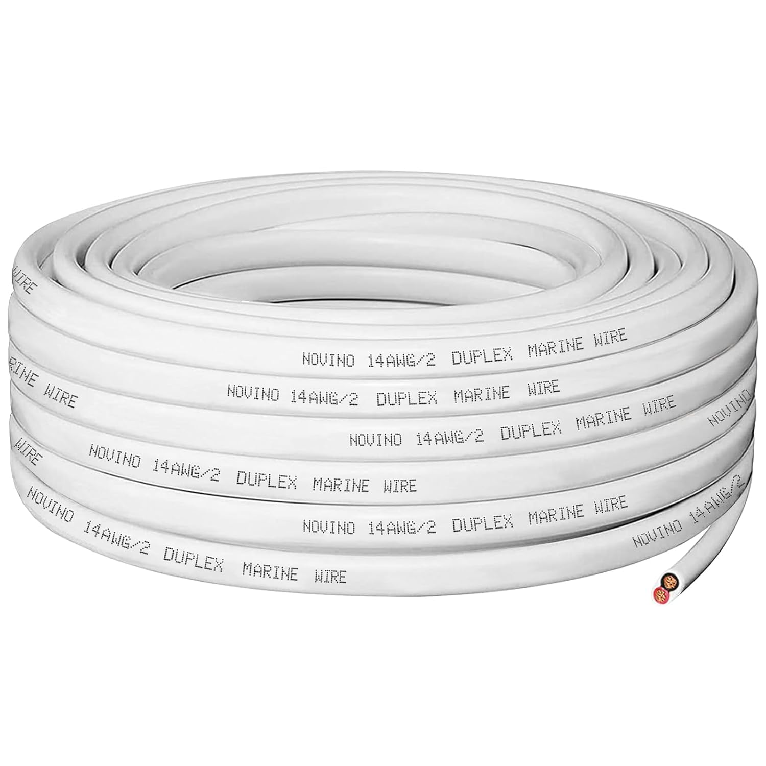 14 Gauge Marine Wire - 50ft Duplex Marine Grade Tinned Copper Cable for Boats, RVs & Trailers
