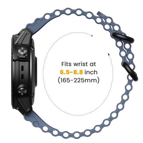 NotoCity for Garmin Fenix 6 Band 22mm Ocean Watch Band for Fenix 7, Fenix 5, Fenix 6 Pro, Fenix 5 Plus, Forerunner 955/945, Approach S60/S62, Epix (Slate)
