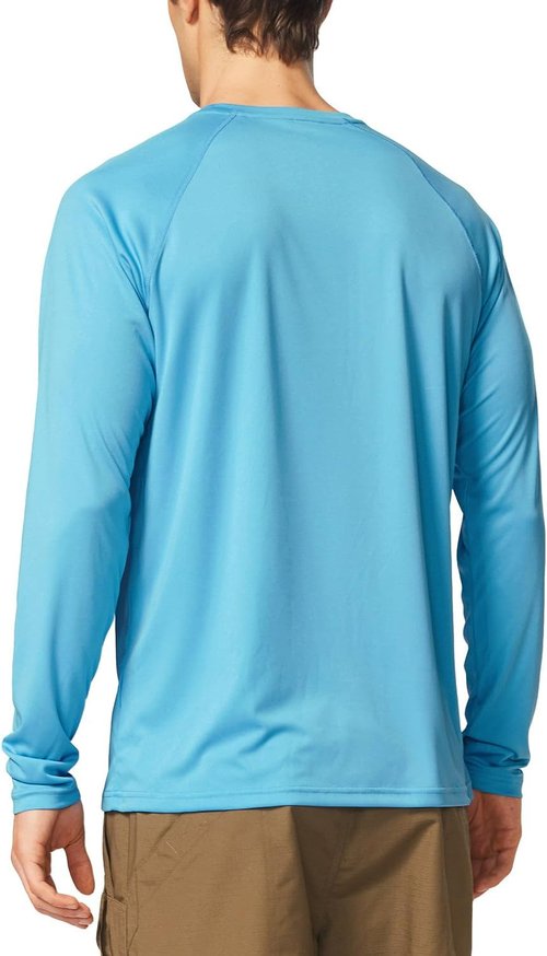 Baleaf Men's UV Protection Long Sleeve Rash Guard - SPF 50+ Quick Dry Fishing & Running Shirt