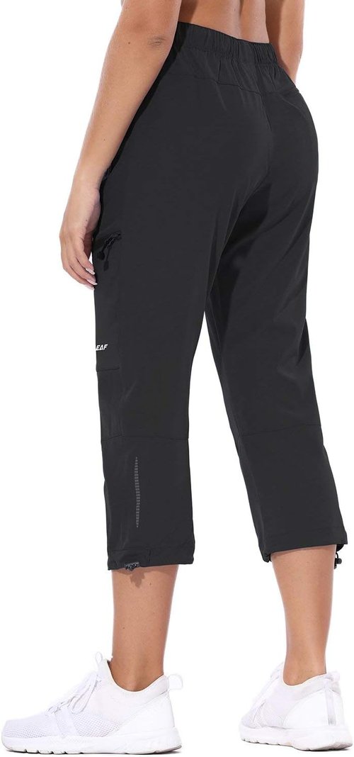 Baleaf Women's Hiking Cargo Capris - Lightweight, Water-Resistant Pants with UPF 50 & Zipper Pockets