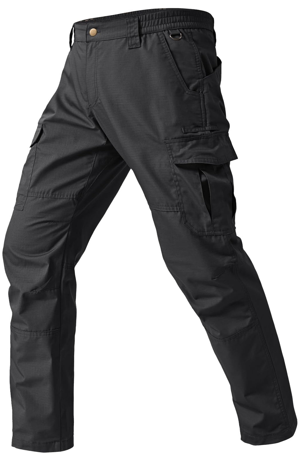 SPOSULEI Mens Cargo Pants Waterproof Ripstop Durable Tactical Work Pants Outdoor Lightweight Utility Hiking Working Construction Pants with 7 Pockets Black 34Wx32L