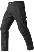 SPOSULEI Mens Cargo Pants Waterproof Ripstop Durable Tactical Work Pants Outdoor Lightweight Utility Hiking Working Construction Pants with 7 Pockets Black 34Wx32L